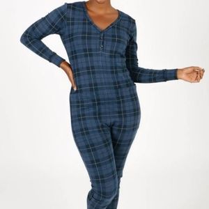 ⚡️SALE⚡️Smash + Tess Wednesday Romper in Blue Holiday Tartan, Size XS